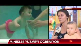 preview picture of video 'Bebek Yüzme Dersi - Aqua Tots Kanal D Haber'