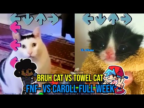 CAROLL FULL WEEK BUT BRUH CAT VS TOWEL Cat - Friday Night Funkin Custom Animation