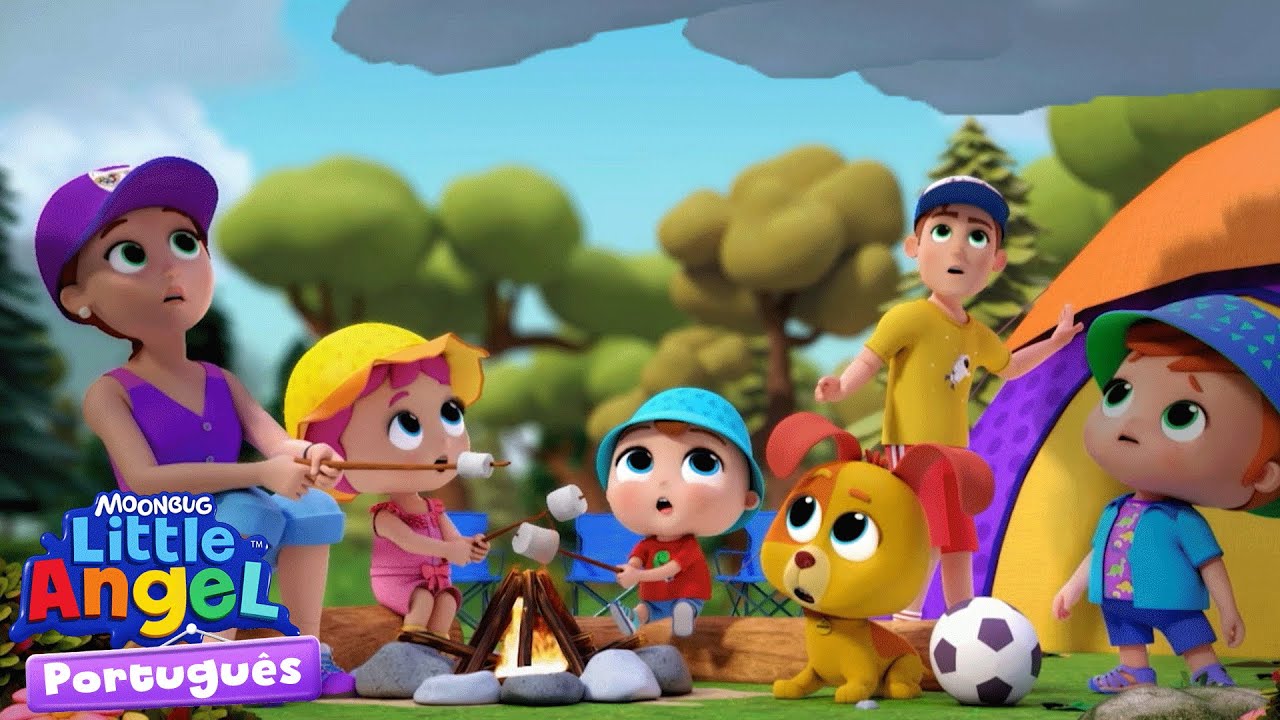 Chuva no acampamento 😲🌧️ Little Angel Brasil | Músicas Infantis em Português