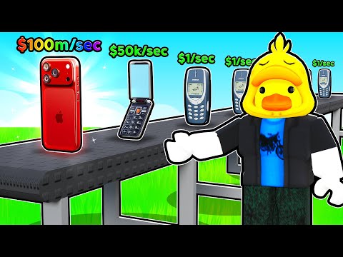 I Made BILLIONS Building a Phone Factory Tycoon in Roblox!