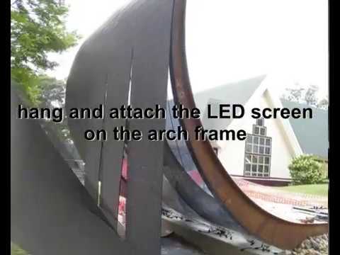 Outdoor Interactive Flexible LED display with Arch Shape Email:flexible.led.display.screen@gmail.com