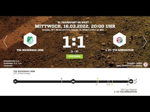 TSG Niederrad 1898 - 1.FC-TSG Königstein : Highlights 24.Spieltag | GL Frankfurt Gr.West 2021/22
