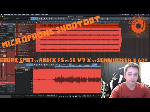Microphone Shootout! - Shure SM57 vs. Audix F5 vs. sE V7 X vs. Sennheiser e 609 Comparison