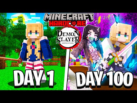 I Survived 100 Days as a DEMON SLAYER in HARDCORE MINECRAFT!