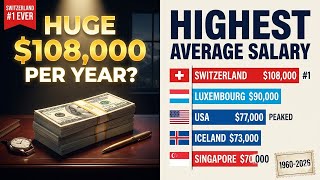 Highest Average Salary by Country 1960-2026 | Switzerland $108,000 — 80× Higher Than Cambodia 💰