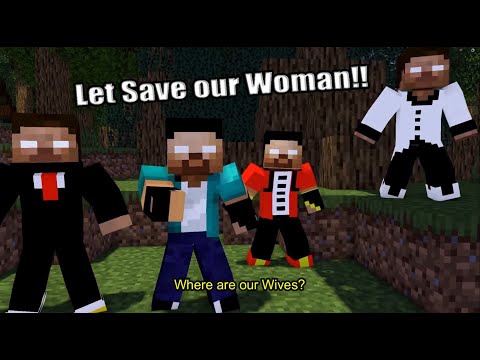 Herobrine Brothers Save Their Wife : Challenge is Basic for Them! #minecraft #animation