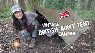 Camping with Vintage 1950's British Army Tent & 24Hr Ration Pack