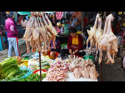 Amazing Psar Baek Chan Market, Phnom Penh Suburban Market Scenes, Asean Market