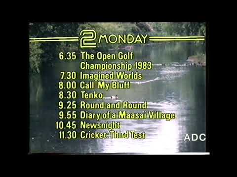 BBC2 menu & closedown announcer Richard Straker 15th July 1984