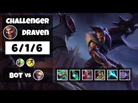 Draven Gameplay Challenger Replay S11 - 11.13 Bot Lane (6/1/6) - EU