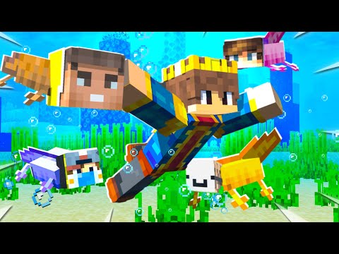 Minecraft, But YouTubers Are Axolotls | Wither & Ender Dragon