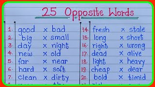25 opposite words|opposite words |opposite words in english |opposite words 25 |vilom shabd english