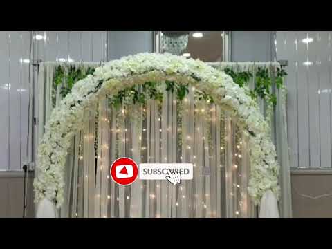 Flower Arch Backdrop - Engagement Backdrop - Wedding Decoration ideas - Fairy light Backdrop