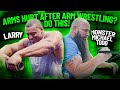 HOW TO STOP YOUR ARMS FROM HURTING AFTER ARM WRESTLING!