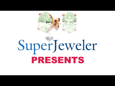 SuperJeweler | 2 Carat Oval Shape Green Amethyst Stud Earrings In 14K Rose Gold Over Sterling Silver