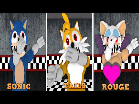 PIGGY  SONIC +  TAILS  + ROUGE ANIMATONIC  Jumpscare