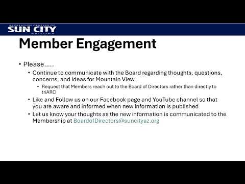 RCSC Board of Directors Mountain View July Update