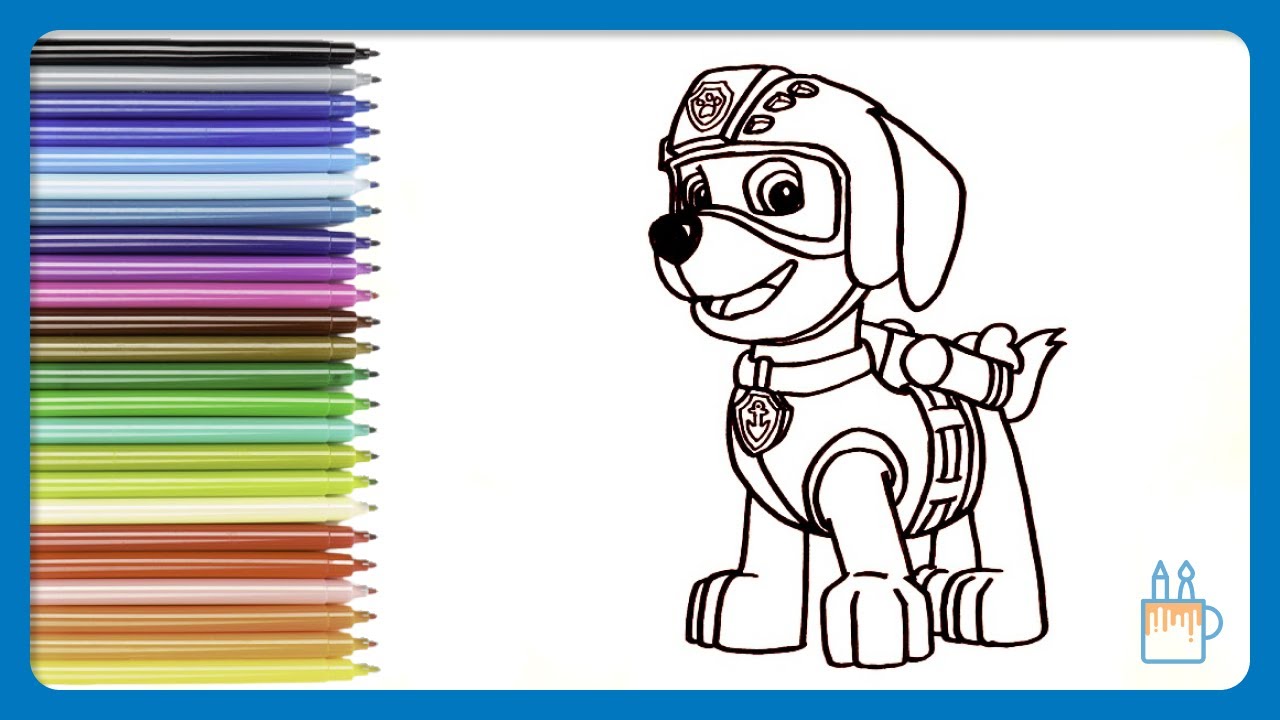 Vamos desenhar e colorir o Zuma da Patrulha Canina | Aprendendo as cores de maneira divertida
