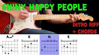 SHINY HAPPY PEOPLE - Intro riff guitar lesson with tabs &amp; chords - R.E.M.