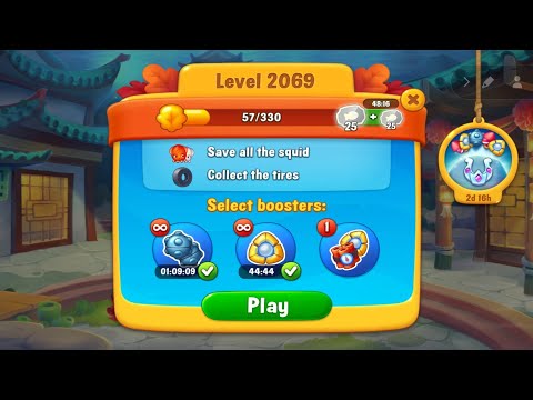 Fishdom Road to Get Turkey Family #04, Win Strikes 2069 - 2079, Using FREE Bomb & Lightning