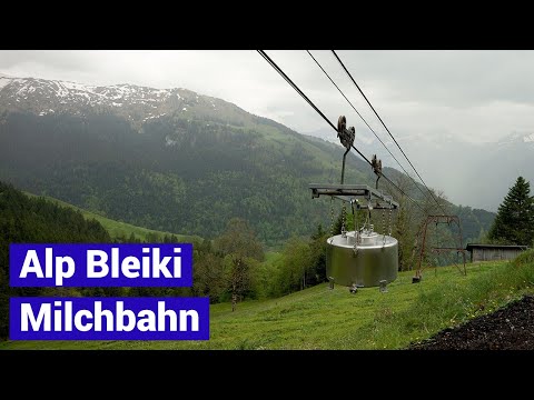 Alp Bleiki Milchbahn - Seilbahn für Milch bei Dallenwil Schweiz