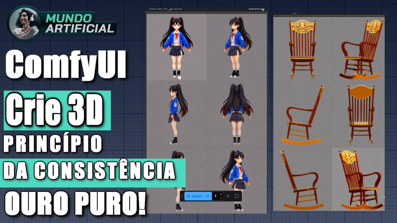Criando 3D no ComfyUI , o Primeiro Princípio da Consistência de Personagens. ComfyUI