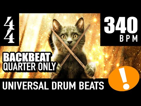 Play Too! 4/4 Backbeat - Quarter Only [340 BPM] Universal Drum Beat Backing Track