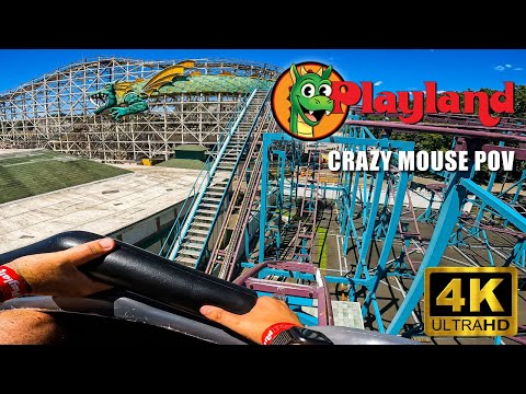 On-ride point of view of Crazy Mouse