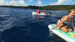 Mia, Dorina, Nathan, Felix and Jan foiling and diving in Tonga