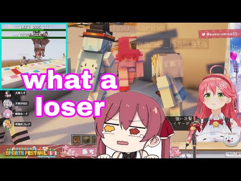 Hololive Cut - Houshou Marine Got Bullied By Her Team After Losing To Laplus | Minecraft [Hololive/Eng Sub]