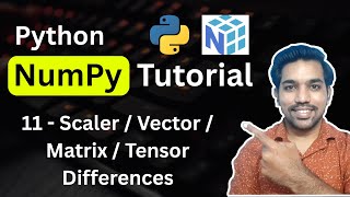 Download the video "Python NumPy Tutorial 11 - Scaler vs Vector vs Matrix vs Tensor in NumPy"