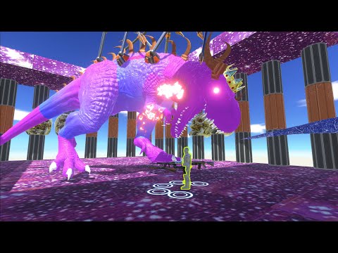 ⚔️ FPS AVATAR EXTREME DEATH RUN VS PURPLE T-REX BOSS - Animal Revolt Battle Simulator