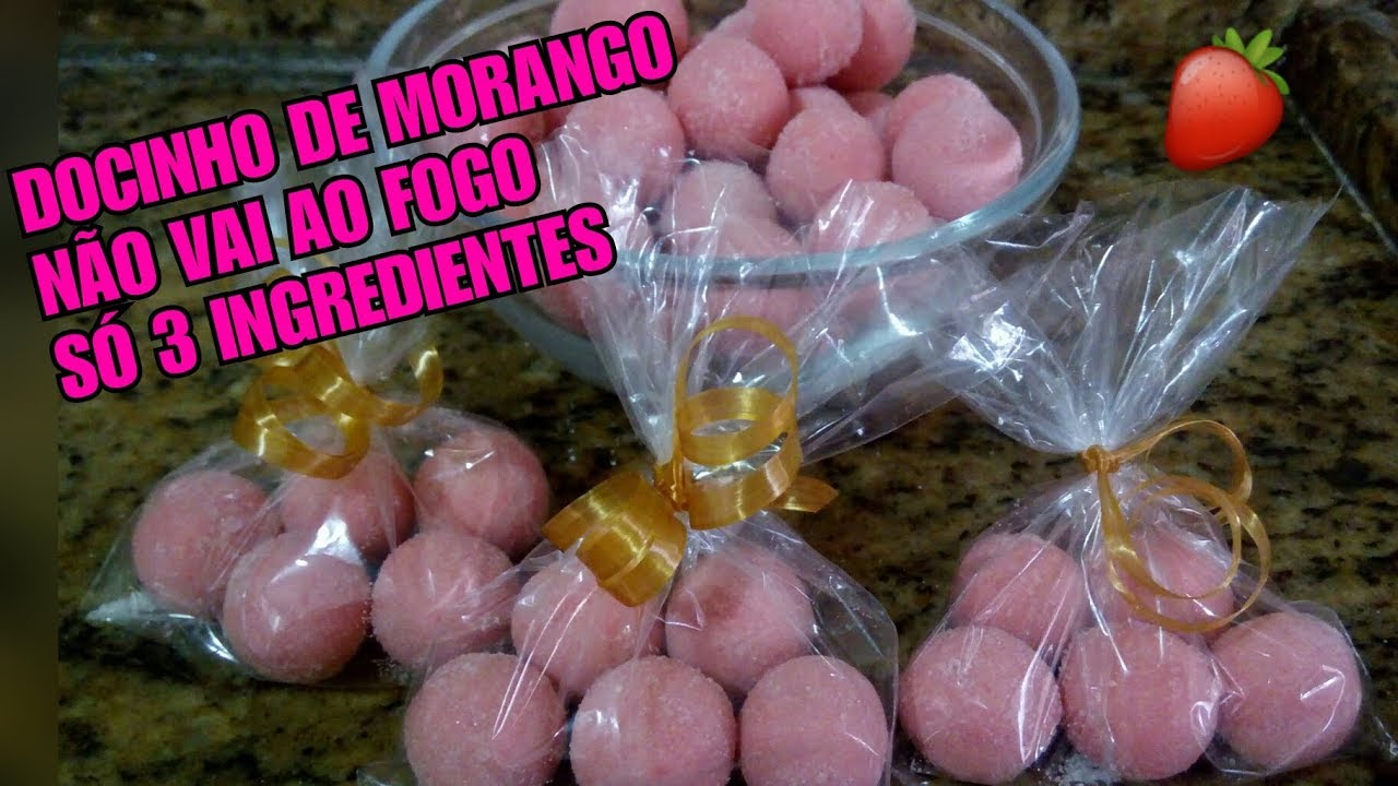 DOCINHOS DE MORANGO QUE NÃO VAI AO FOGO, DOCINHO DE LEITE EM PÓ SABOR DE MORANGO