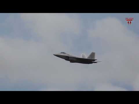 Incredible Footage F 22 Raptor Shows  Full Afterburner Takeoff, and Cobra Maneuver