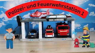 Kinderspielzeug Dickie Toys Polizei- und Feuerwehrstation "Traktor Unfall"für Kinder bis 6 Jahren