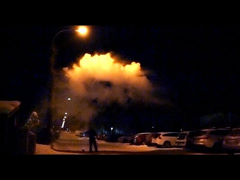 Kokande hett vatten i minusgrader -18 C°