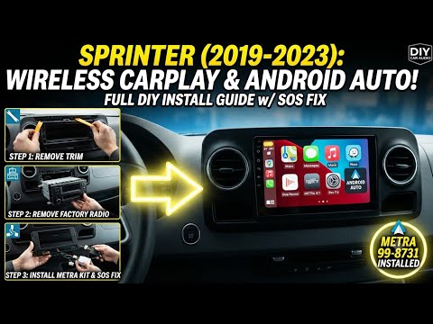 2019-2023 Mercedes Benz Sprinter How to remove radio Apple carplay android Metra 99-8731 sos fix
