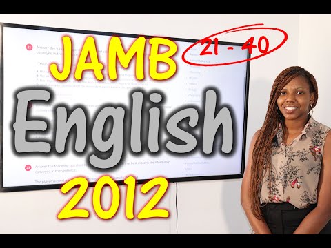 JAMB CBT English 2012 Past Questions 21 - 40