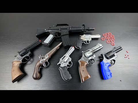 INSANE Toy Gun Collection! Metal Revolvers, M4 Rifle & Red Ammo
