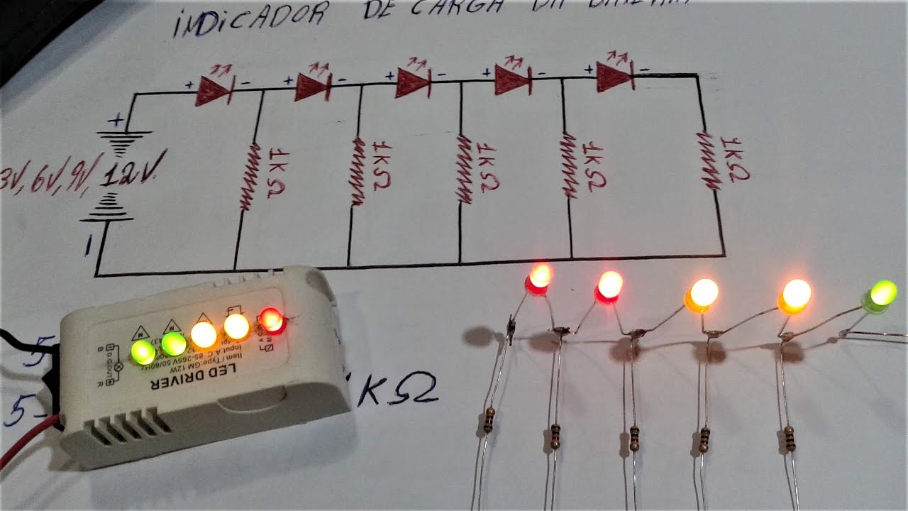 INDICADOR DE CARGA DA BATERIA COMO FAZER? INDICADOR PARA 6V, 9V E 12V.