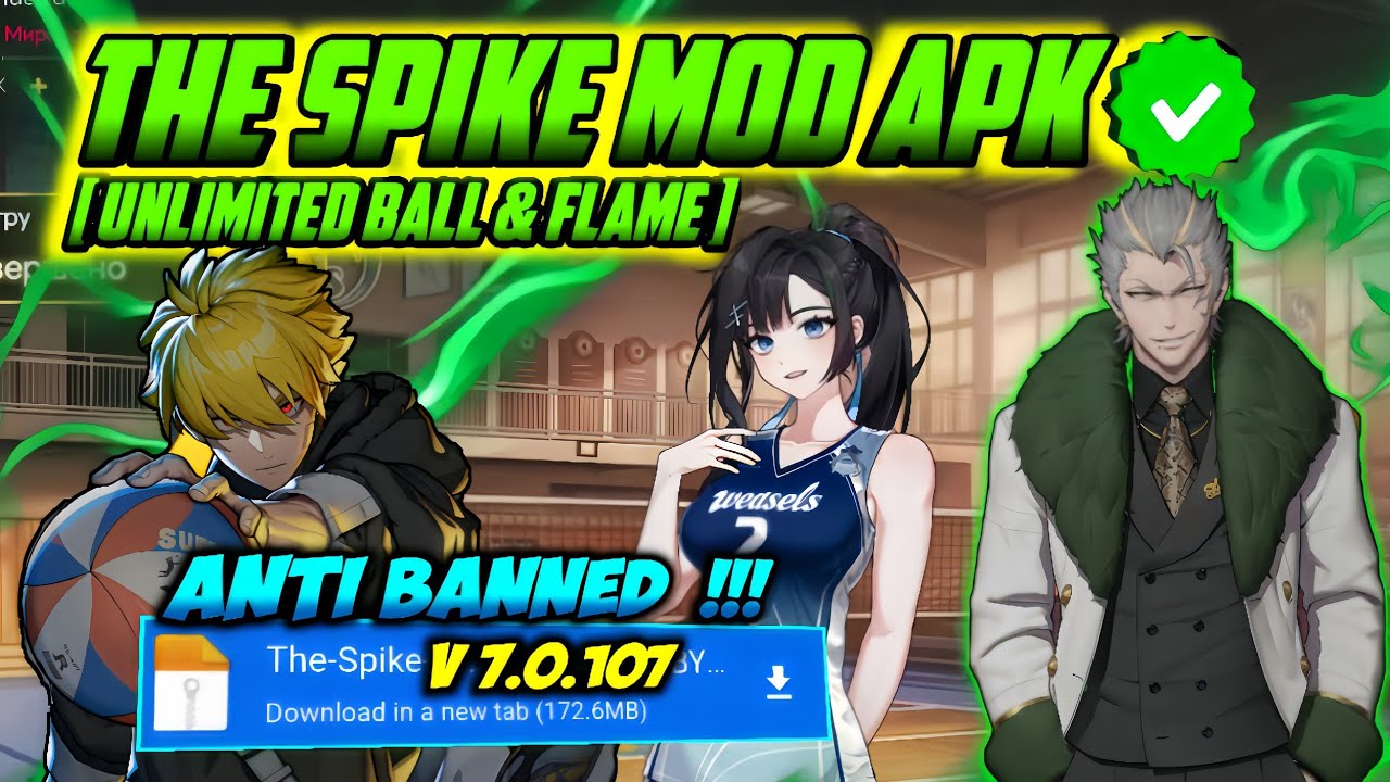 Gameplay Sara, Lucas, Raull, Nishikawa, Siwoo,‼️ The Spike Mod Apk latest android & IOS 7.0.303