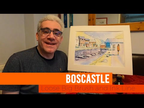 Thumbnail of Loose Big Brush and ink line watercolour demonstration - Boscastle Thumbnail of Loose Big Brush and ink line watercolour demonstration - Boscastle