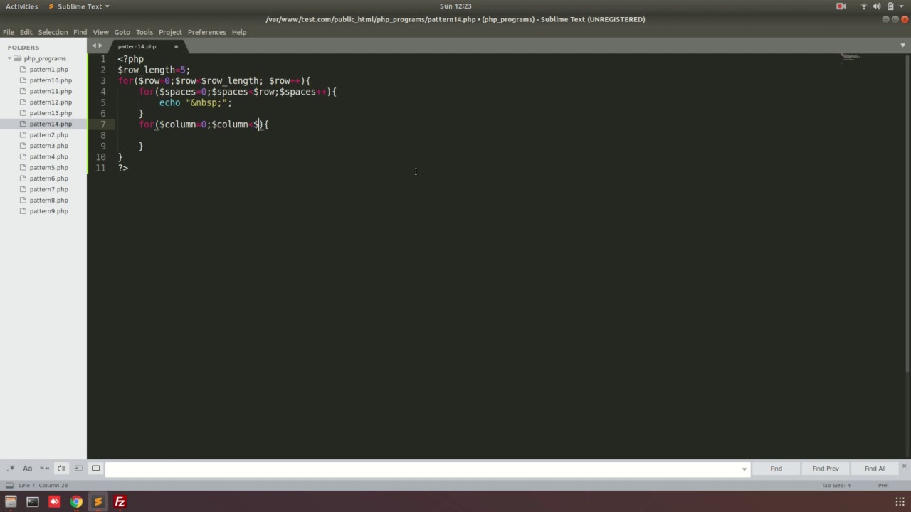 Hollow inverted pyramid star pattern