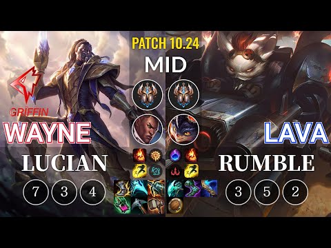 GRF Wayne Lucian vs Lava Rumble Mid - KR Patch 10.24