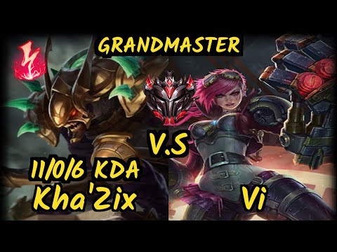 MSF Maxlore (KHA'ZIX) vs VI - 11/0/6 KDA JUNGLE GAMEPLAY - EUW Ranked GRANDMASTER