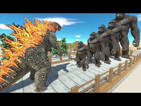 Godzilla 2021 VS Growing King Kong Pyramid Death Run - Animal Revolt Battle Simulator