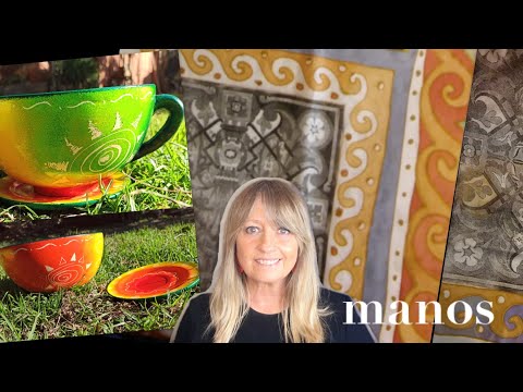 ManosalaObraTv 2020 Program 41 - Flowerpots - Bakeable Glass Enamel - Silk Painting - Transfer