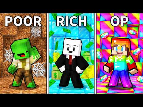 Mikey vs Carrie vs JJ : POOR vs RICH vs OP Battle - Minecraft Maizen