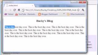 XHTML and CSS Tutorial - 19 - text-align and Changing Background Color