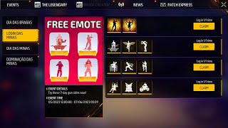 FREE EMOTES 😱❤️ CLAIM ALL 🎁 TODAY LOGIN 🔥 FREE FIRE